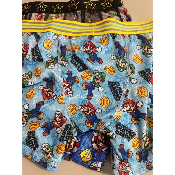 Super Mario Boys Boxer Briefs Lot of 4 Size 10 Nintendo Polyester & Spandex - Picture 3 of 6